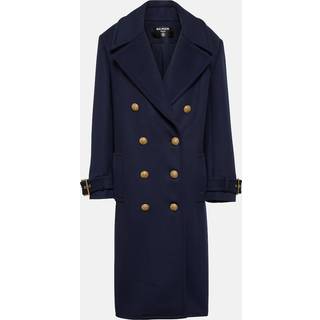 Balmain Double-breasted virgin wool coat - blue - XS