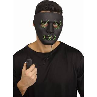 Leuchtende LED Maske Grün - Schwarz