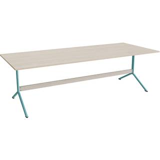 Bord Atlas 1134, 2400x1000mm, højde 720, eg højtrykslaminat, turkist stel