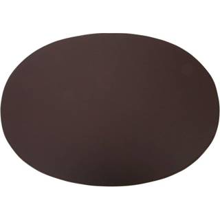 Ørskov Ørskov dækkeserviet læder oval 47x34 cm Chocolate