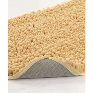 Laura Ashley - Astor Chenille Bath Mat | 100% polyester | Premium badeværelse d? Cor | Maskinvaskbar | TPR -opbakning | Måler 20? x 34? | Gul