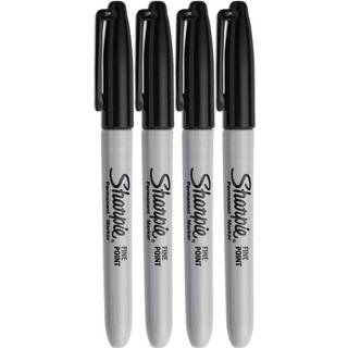Sharpie Permanente mark?rer Fin Point Black Ink (4-Pack)