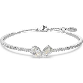 Swarovski Mesmera White Mixed Cuts Rhodium Bangle - Silver - 17cm
