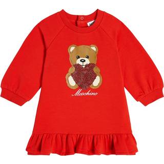 Moschino Kids Baby Teddy Bear cotton-blend dress - red - M 18-24