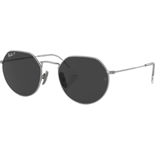 Ray - Ban Unisex RB8165 920948 Solbriller Titanium Sølv Sort Geometrisk Polariseret