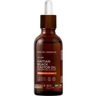 Kreyol Essence - 2 Oz Mango Papaya og kokosn?d Haitisk sort ricinusolie til hud og h?r - Omega -fedtsyrer (3 6 9) og hudh?r og kropsh?rv?kst