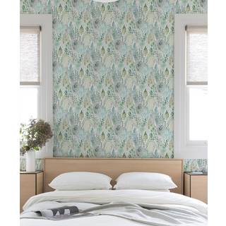 V?relseskammerater rmk12329plw gr?n akvarel tr? mosaik skr?l og stick tapet