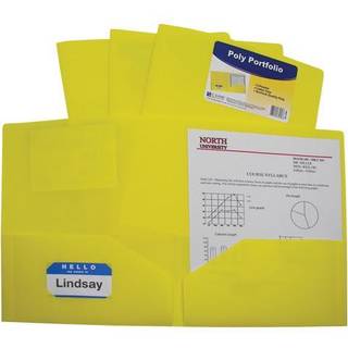 C-line poly portef?ljemapper brev 2-lommer gul pakke med 25