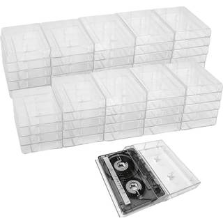 Evelots 50 Pack Cassette Tape Cases-Clear Plastic Storage-Audio-No Scratch/Dirt