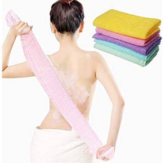 5 stykker sk?nhed hud bad vask h?ndkl?de lang eksfolierende nylon badeklud h?ndkl?de magi bruser vaskeklud til krop 35 tommer (5 farver)