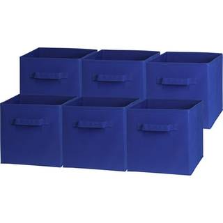 Simple Houseware Foldbar Cube Storage Bin Dark Blue - 6 Pack
