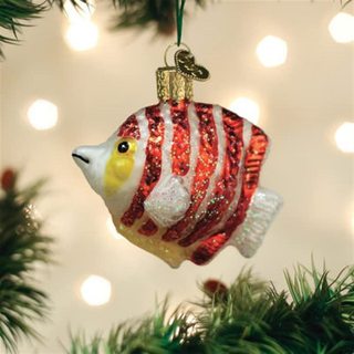 Old World Christmas Peppermint Angelfish Glass Bl?st ornament til juletr?