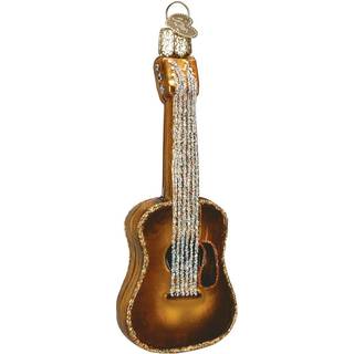 Old World Christmas 38010 Musical Instruments Glass bl?st ornamenter til juletr? guitar glitter brun