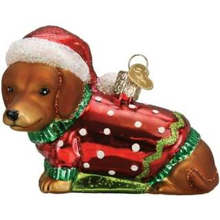 Old World Christmas Skråning Dachshund Puppy Glass blæst ornament til juletræ