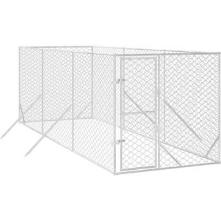 udendørs hundegård 2x6x2 m galvaniseret stål sølvfarvet
