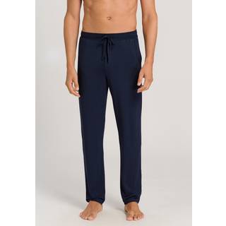 HANRO Herren Pyjamahose blau Jersey-Baumwolle unifarben