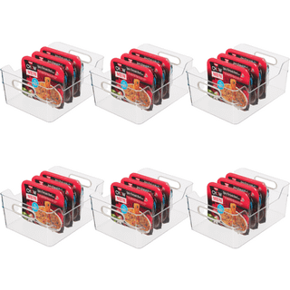 Oggi kabinet/skuffe h?j v?gopbevaringsbakke - 12 """" x 8,75 """" (s?t af 6) Klar/gr? ideal til k?kkenorganisation Pantry Storage k?leskab Organiseri