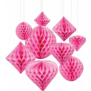 Wabenball Hängedeko Set 12 St. Pink