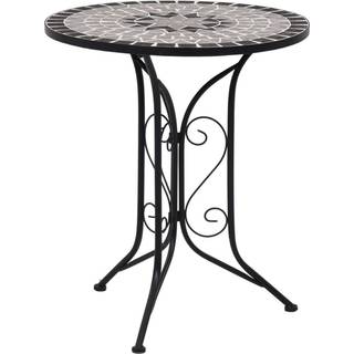 havebord med mosaikdesign 60 cm keramisk grå