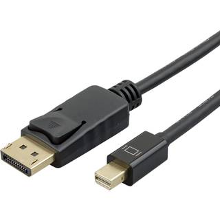 Mini Displayport til Displayport kabel - 4K - Sort - 1 m