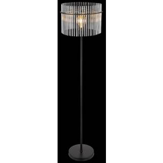 Gorley gulvlampe, højde 152 cm, røggrå, glas/metal
