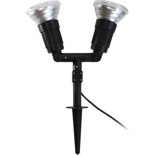 MEGATRON Megatron Cappi spot med jordspyd, 2 lyskilder, Sort, Plast, Moderne