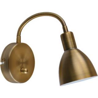 Lindby væglampe Amrei, antik messing, 42 cm, stik, dæmpbar
