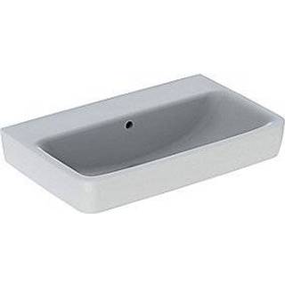Geberit Renova Compact håndvask: B=65cm, T=40cm, Hanehul=Midtpå, Overløb=Synlig, Hvid / KeraTect