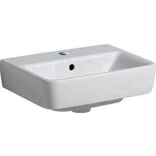 Geberit Renova Plan håndvask til borplademontering: B=45cm, T=34cm, Hanehul=Midtpå, Overløb=Synlig, Hvid / KeraTect