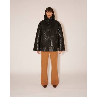 Nanushka Hide faux leather puffer jacket - black - L