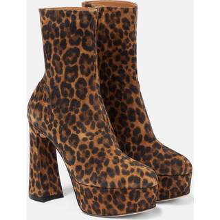 Gianvito Rossi Leopard-print suede platform ankle boots - multicoloured - EU 40.5