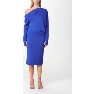 Tom Ford Off-shoulder cashmere and silk midi dress - blue - S
