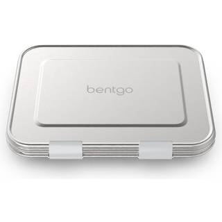 Bentgo Kids rustfrit st?l l?kagebestandig frokostboks-Bento-stil redesignet i 2022 m/opgraderede l?se 3 rum & ekstra container-milj?venlig opvask
