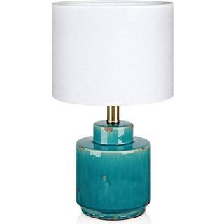 Cous tekstilbordlampe med keramisk fod