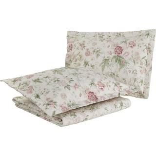 Laura Ashley - Queen Quilt Set Reversible Cotton Bedding With Matching Shams Lightv?gts boligindretning til alle s?soner (Breezy Floral Pink/Gree