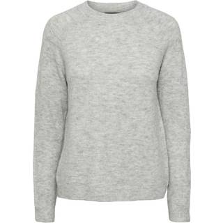 Pieces - Pcjuliana Ls O-neck Knit - Striktrøjer og cardigans til kvinder - Light Grey Melange - S