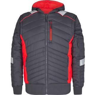 ENGEL Cargo quiltet jakke Grå/Rød 1870-224 XL