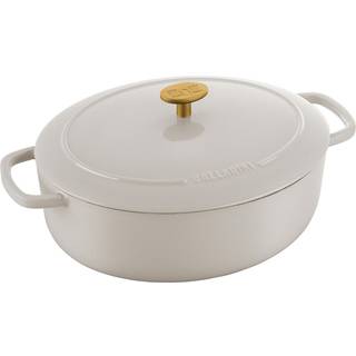BALLARINI Bellamonte Cocotte 31 cm / 5,5 l, Oval, Elfenben-Hvid, Støbejern