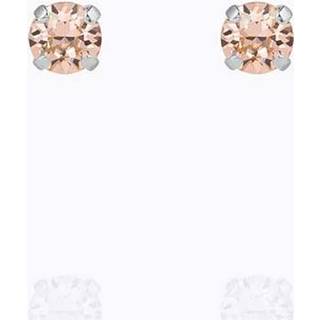 Mini Stud Earrings Light Peach Rhodium