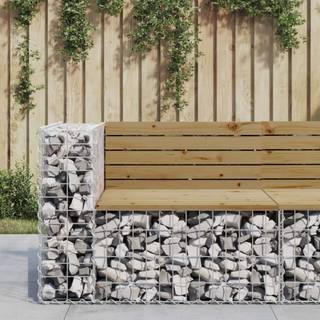 havebænk med gabiondesign 92x71x65,5 cm imprægneret fyrretræ