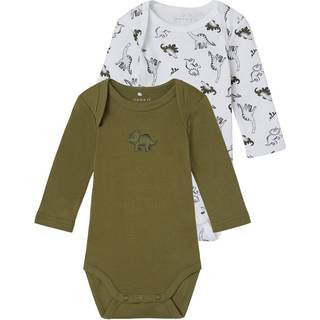 Name It Bright White Dinoprint Body (2-pak)