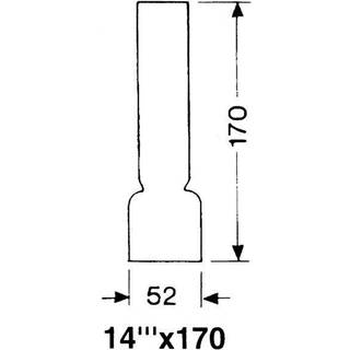Glas til petroleumslampe / olielampe DHR, 170 mm, passer til 14" brænder