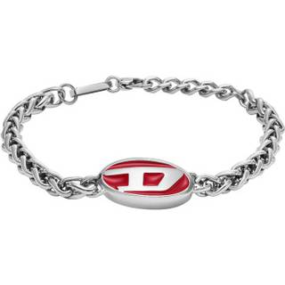 Diesel DX1445040 Stainless Steel Red Logo Bracelet - A9212