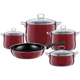 Riess Nouvelle Rosso extra stark 5-teiliges Kochgeschirr-Set - Emaille - Rot