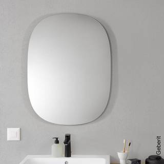 Geberit Option Oval spejl 600x800mm stål m/lys indirekte