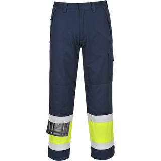 Hi-vis Modaflame bukser - Gul/Marine (Størrelse: XL)