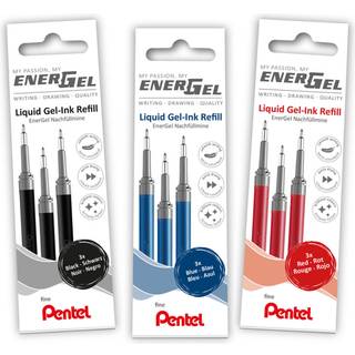 Pentel Energel refiller til rollerpen 0,5mm blå, pakke med 3 stk