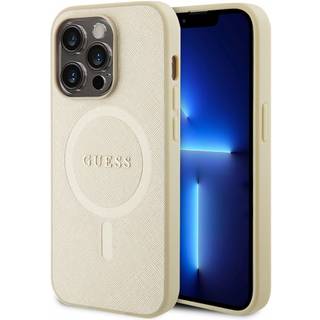 iPhone 15 Pro Guess Saffiano Hybrid Cover - MagSafe Kompatibel - Beige