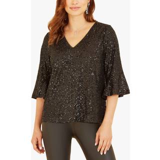 Yumi paillettertop med riflet ærmeEU 40 (UK 12)