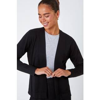 Roman Roman Black Petite Plain Stretch Cardigan